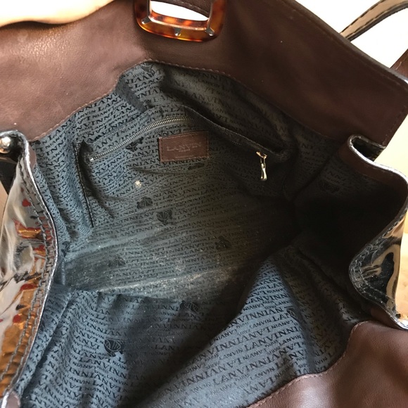 Lanvin Black Patent Leather Tote